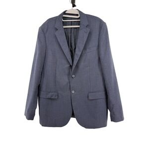 Buffalo David Bitton  Mens 42R Navy Blue Pinstripe Two Button Jacket Sportcoat